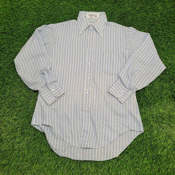 Vintage 70s Disco MOD Shirt Medium 22x30 Long-Tails USA - Picture 1 of 10